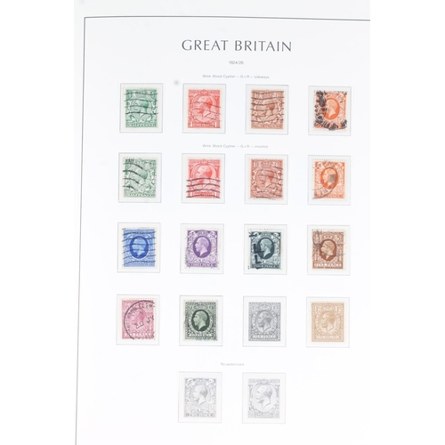 1525 - GREAT BRITAIN GB stamp collection held in a green leatherette covered Leuchttrum Perfect slip case a... 