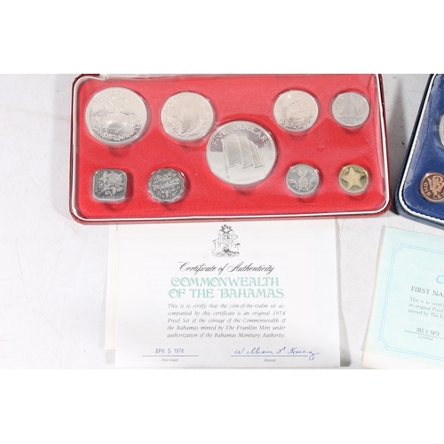 1591 - Franklin Mint BARBADOS eight coin proof year set 1973 comprising silver proof ten dollars $10 [925 g... 