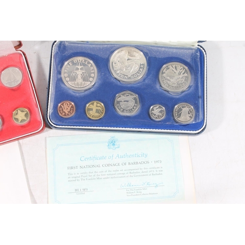 1591 - Franklin Mint BARBADOS eight coin proof year set 1973 comprising silver proof ten dollars $10 [925 g... 