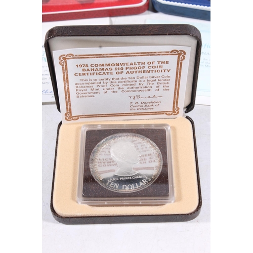 1591 - Franklin Mint BARBADOS eight coin proof year set 1973 comprising silver proof ten dollars $10 [925 g... 