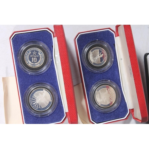 1592 - The Franklin Mint BRITISH VIRGIN ISLANDS five coin proof year set 1973 with silver $10 etc. BELIZE e... 