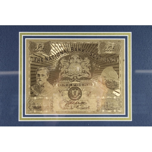 1771 - THE NATIONAL BANK OF SCOTLAND gold one pound £1 banknote, limited edition 357 of 7,500, with c... 