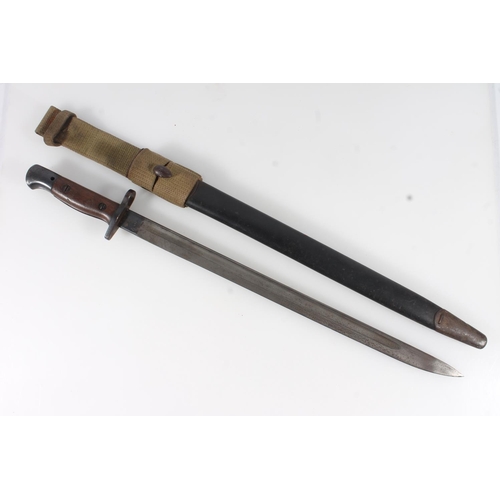 1825 - British 1907 pattern sword bayonet, the fullered blade with ricasso stamped 'SANDERSON 1907 12 15' f... 