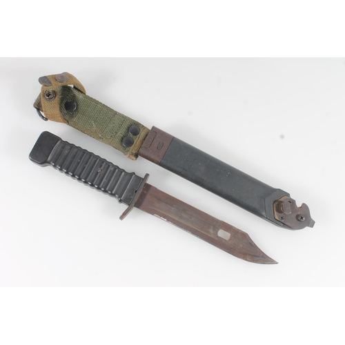 1826 - German KCB77M1 type knife bayonet with saw back and wire cutter, blade length 17.5cm, bayonet lenght... 