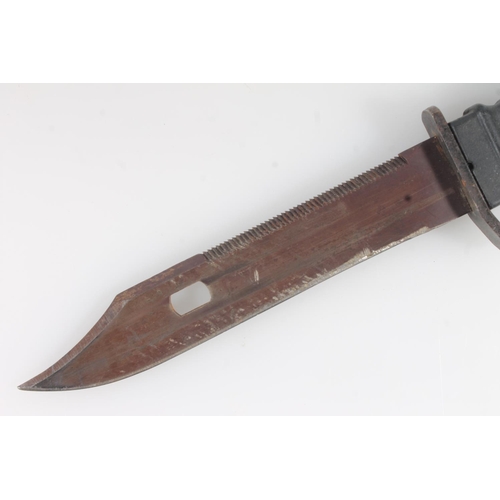 1826 - German KCB77M1 type knife bayonet with saw back and wire cutter, blade length 17.5cm, bayonet lenght... 