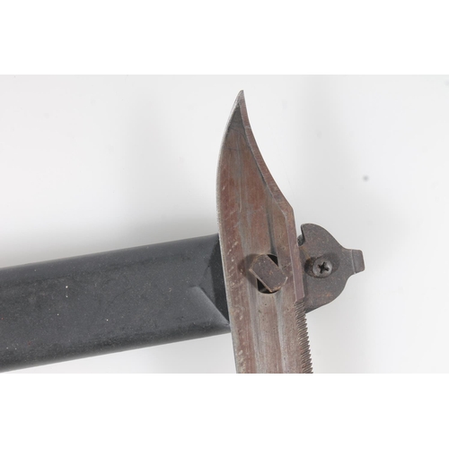 1826 - German KCB77M1 type knife bayonet with saw back and wire cutter, blade length 17.5cm, bayonet lenght... 