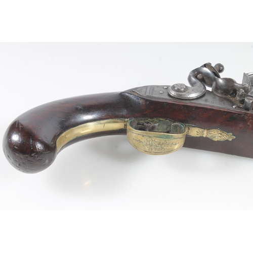 1835 - Antique flintlock pistol by Barnett having 20cm long unsighted tapering octagonal section barrel, ma... 