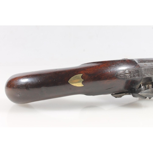 1835 - Antique flintlock pistol by Barnett having 20cm long unsighted tapering octagonal section barrel, ma... 