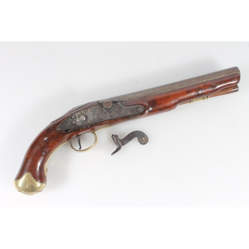 1836 - Antique flintlock pistol by The East India Company having 23.2cm long unsighted tapering circular se... 