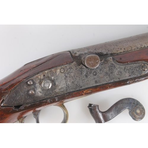 1836 - Antique flintlock pistol by The East India Company having 23.2cm long unsighted tapering circular se... 