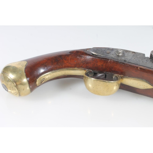 1836 - Antique flintlock pistol by The East India Company having 23.2cm long unsighted tapering circular se... 