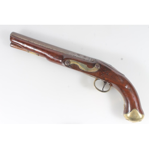 1836 - Antique flintlock pistol by The East India Company having 23.2cm long unsighted tapering circular se... 