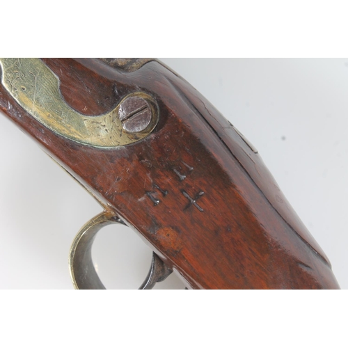 1836 - Antique flintlock pistol by The East India Company having 23.2cm long unsighted tapering circular se... 