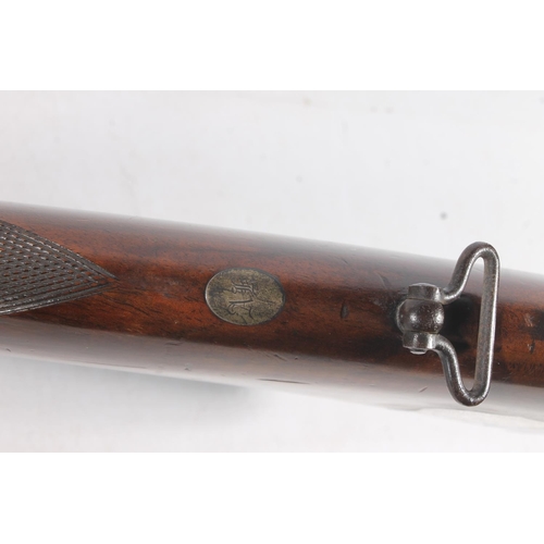 1838 - 19th century percussion cap rifle by J D Dougall of Glasgow, the tapering octagonal section barrel w... 