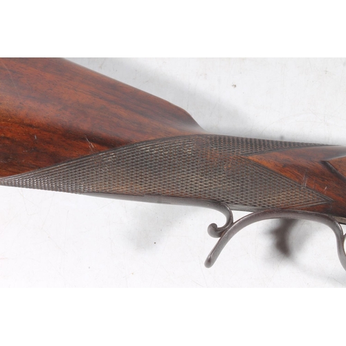 1838 - 19th century percussion cap rifle by J D Dougall of Glasgow, the tapering octagonal section barrel w... 