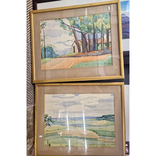 453 - Venus Graham Whiteley, two watercolour landscapes and another unsigned (3)