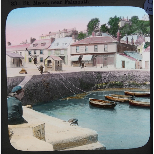 1483 - Magic Lantern Photographic Slide collection, mostly hand coloured of Cornwall and Devon topographica... 