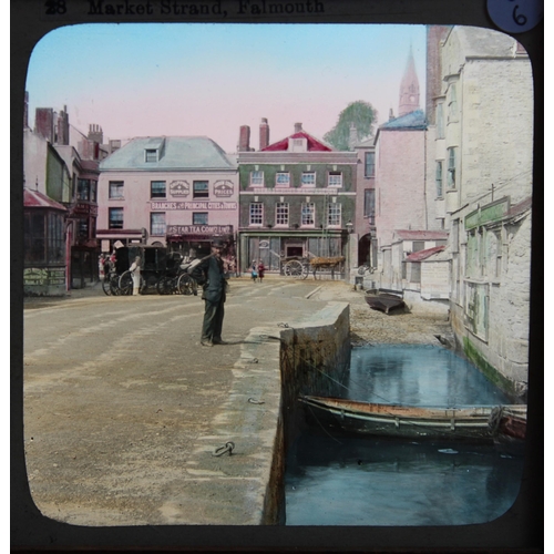 1483 - Magic Lantern Photographic Slide collection, mostly hand coloured of Cornwall and Devon topographica... 