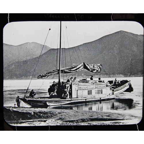 1486 - Magic Lantern Photographic slide collection, views of China and Chinese people, including small foot... 