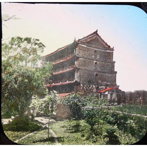 1486 - Magic Lantern Photographic slide collection, views of China and Chinese people, including small foot... 