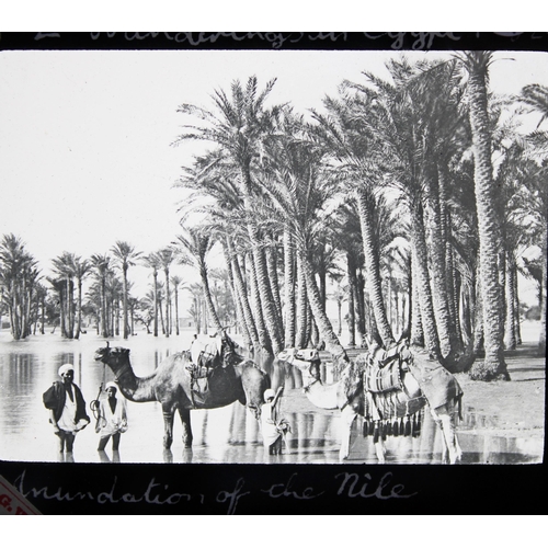 1491 - Magic Lantern Photographic slide collection, incl. approx 56 slides of Egypt topographical and peopl... 