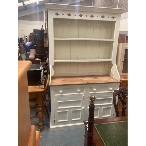 509 - Large painted, modern two drawer dresser.