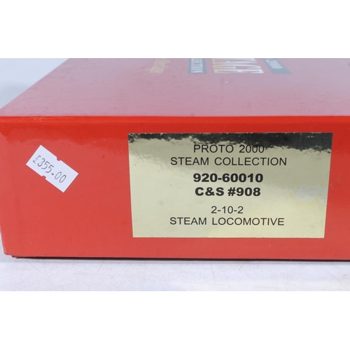 1004 - HO gauge model railway, a Proto 2000 Heritage Steam Collection 920-60010 2-10-2 steam locomotive C&a... 