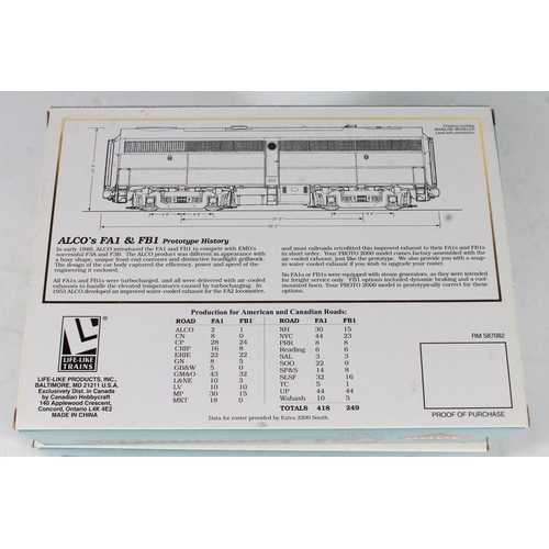 1009 - HO gauge model railway, four Proto 2000 Series FB1 locomotives to include Lehigh Valley 531 maroon, ... 