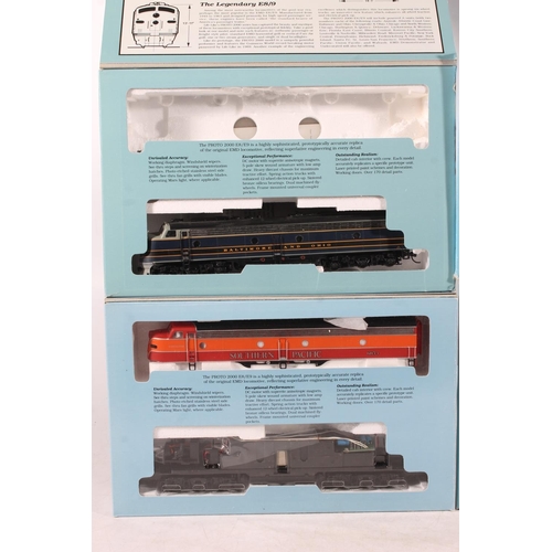 1011 - HO gauge model railway, four Proto 2000 Series locomotives to include GP7 Pennsylvania 8508 black, S... 