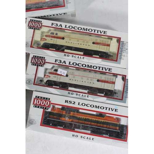 1015 - HO gauge model railway, six Proto 1000 Series locomotives to include 23986 New York City 5008, 23988... 