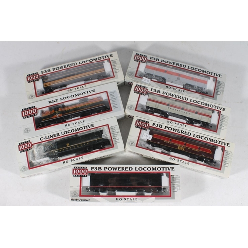 1016 - HO gauge model railway, seven Proto 1000 Series locomotives to include 31425 Western Pacific 801C, 2... 