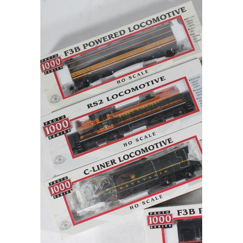 1016 - HO gauge model railway, seven Proto 1000 Series locomotives to include 31425 Western Pacific 801C, 2... 