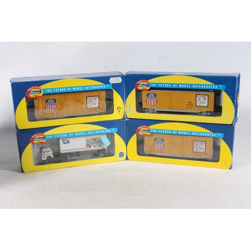 1053 - HO gauge model railways, Athearn Ready to Roll rolling stock to include 70892 Union Pacific 40' doub... 