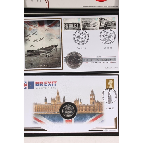 1701 - UNITED KINGDOM Queen Elizabeth II (1952-2022) '2020 Brexit Silver Proof Coin Cover' with fifty-pence... 