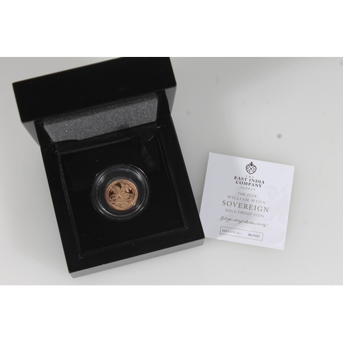 1784 - ST HELENA King Charles III (2022-) 'The East India Company 2024 William Wyon' gold proof sovereign 2... 