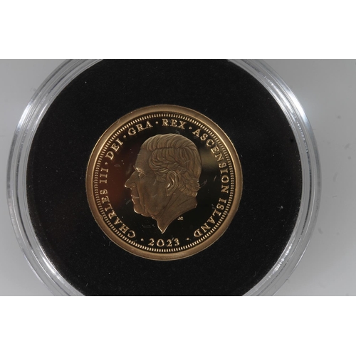 1785 - ASCENSION ISLANDS King Charles III (2022-) '75th Birthday of King Charles III' gold proof sovereign ... 