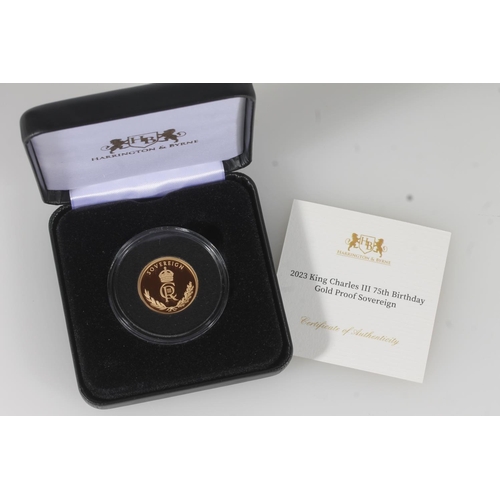 1785 - ASCENSION ISLANDS King Charles III (2022-) '75th Birthday of King Charles III' gold proof sovereign ... 