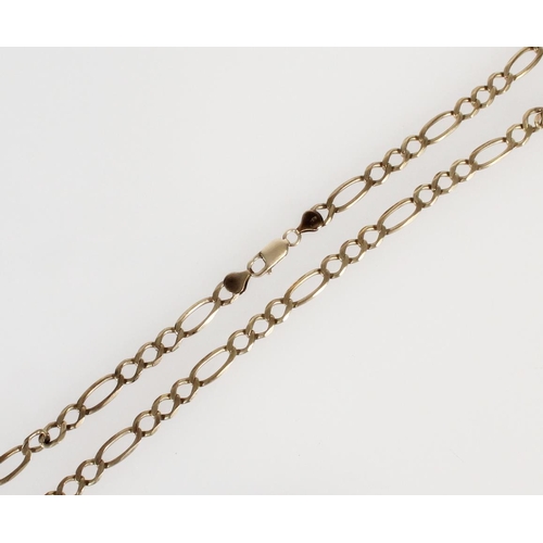 178 - 9ct gold Figaro pattern neck chain, sponsors mark LW, 19.1g.