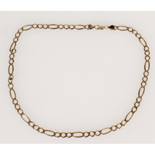 178 - 9ct gold Figaro pattern neck chain, sponsors mark LW, 19.1g.