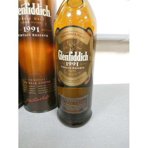 17 - Glenfiddich 12 years old Speyside single malt scotch whisky, 70cl, 40% vol, with Glenfiddich 1991 vi... 