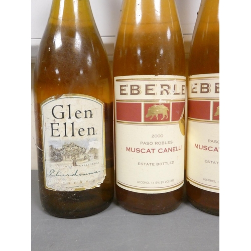 37 - Group of mixed alcohol to include three bottles of Eberle Muscat Canelli 11.5% ABV, Porto Calem Seco... 