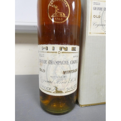 38 - A 1960s Hine Grande Champagne Cognac complete with carton. 24FLoz 70cl 70° proof 40% ABV. 