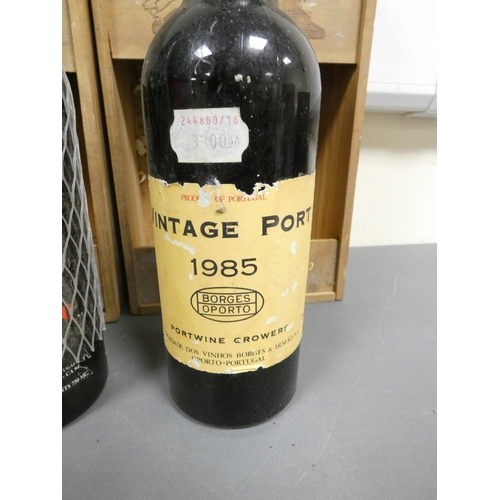 40 - Three bottles of vintage port comprising of Real Companhia Velha 1985 75cl 21% ABV, a 1985 Borges Op... 