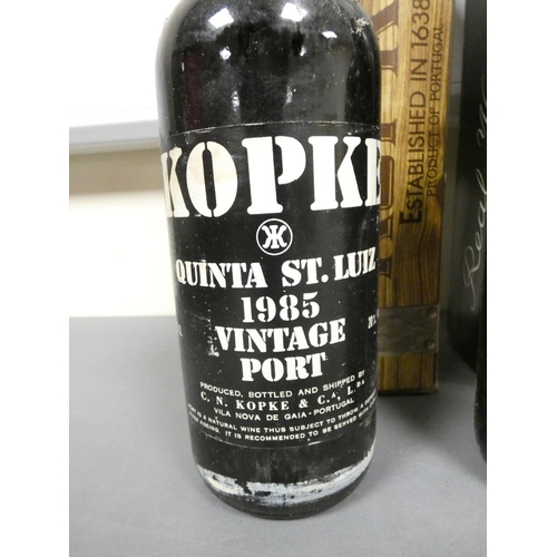 41 - Four bottles of vintage port comprising of Kopke St Luiz 1985 75cl 20% ABV, Real Vinicola 1985 75cl ... 