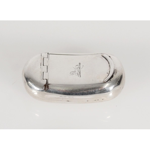 66 - Antique George III silver snuff box of rounded shape, curved to fit against the leg, by Cocks & ... 