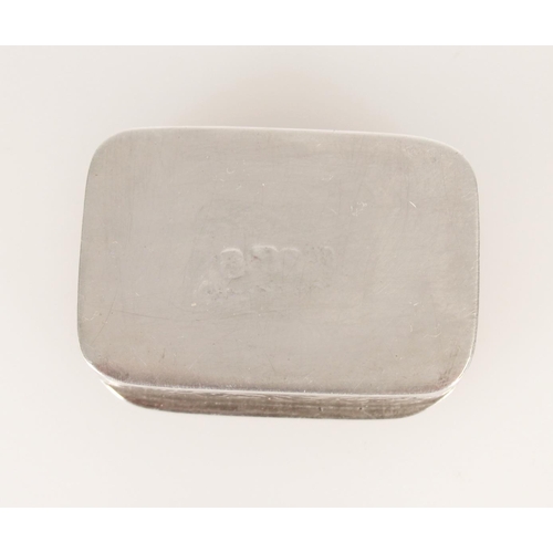 71 - Antique Victorian silver snuff box of rectangular shape having rounded corners and incised with scro... 