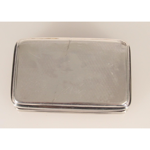 77 - Antique George III silver snuff box of rectangular shape having rounded corners, the interior engrav... 