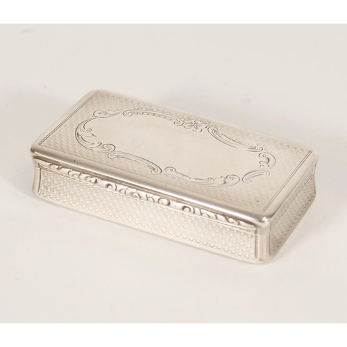 84 - Antique Victorian silver snuff box of rectangular shape having rounded corners and concave sides, th... 