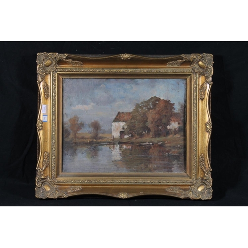 237 - JAMES CHRISTIE PROWETT (SCOTTISH 1865-1946) East Mill Stirling Oil painting on board, unsigned, 24cm... 