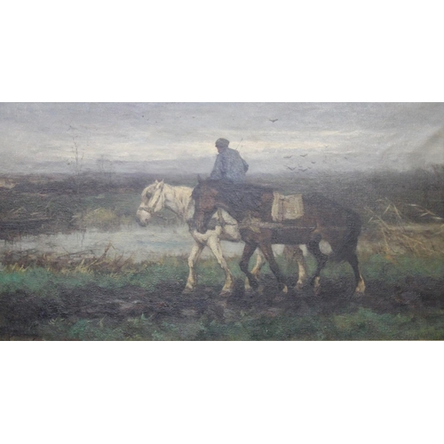 245 - JOHAN FREDERIK CORNELIS SCHERREWITZ (Dutch 1868-1951) Figure on horseback Oil painting on canvas, si... 